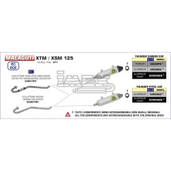 Ligne Complète ARROW Thunder Malaguti 125 XSM / XTM 2019-... Sans Catalyseur