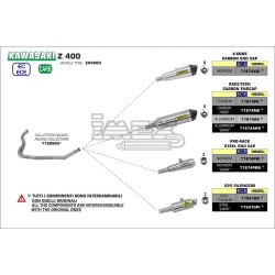 Silencieux ARROW Race Tech Kawasaki Z 400 2019-... Coupelle Carbone
