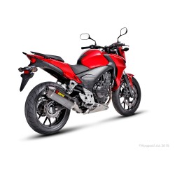 Silencieux AKRAPOVIC Slip-On Honda CB 500 F / CBR 500 R / CB 500 X 2013-2015 Coupelle Carbone