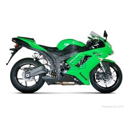 Silencieux AKRAPOVIC Slip-On Kawasaki ZX6R 2007-2008 Coupelle Carbone