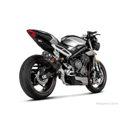 Silencieux AKRAPOVIC Slip-On Triumph STREET TRIPLE 765 S / R / RS 2017-... Coupelle Carbone