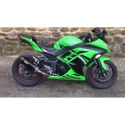 Silencieux AKRAPOVIC Slip-On Racing Kawasaki NINJA 300 R 2013-2016 et Z 300 2015-... Coupelle Carbone