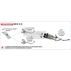 Ligne Complète ARROW RACING LINE Aprilia SXV 450/550 2007-2014 Coll. Inox