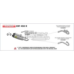 Silencieux ARROW THUNDER Honda CRF 450 R / RX 2019-... coupelle carbone