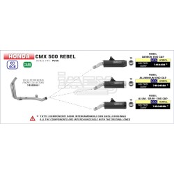 Silencieux ARROW Rebel Dark Honda CMX 500 REBEL 2017-...