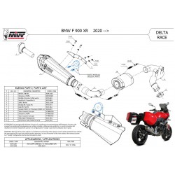 Silencieux MIVV Delta Race BMW F 900 R/XR 2020-... (coupelle carbone)