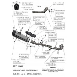 Ligne Complète LEOVINCE 12 Yamaha T-MAX 560 2020-... coupelle carbone sans catalyseur