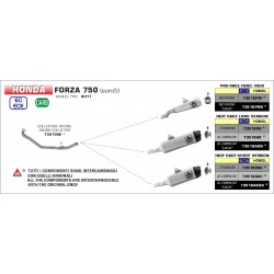 Silencieux ARROW INDY RACE (coupelle carbone) Honda Forza 750 2021-2024