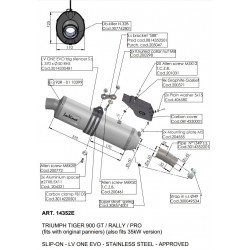 Silencieux LEOVINCE LV ONE Triumph Tiger 900 GT / RALLYE / PRO 2020-...