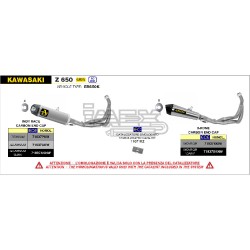 Ligne Complète ARROW INDY RACE Kawasaki Z 650 / Ninja / Versys 2021-... Coupelle Carbone