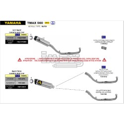 Ligne Complète ARROW INDY RACE Yamaha T-MAX 560 2020-... coupelle carbone
