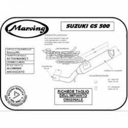 Silencieux MARVING Style Origine Suzuki GS 500 E BI-CYLINDRE 1989-2004