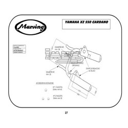 Silencieux MARVING Style Origine Yamaha XZ 550 A CARDAN 1982-1985