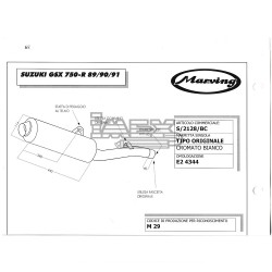 Silencieux MARVING Style Origine Adapt.Suzuki GSX R 750 1990-1991