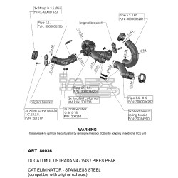 Manchon sans catalyseur pour Ducati 1160 Multistrada V4 1100 2021-...