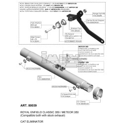 Manchon raccord sans catalyseur LEOVINCE ROYAL ENFIELD CLASSIC/METEOR 350 2020-...