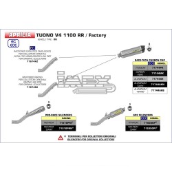 Silencieux ARROW GP 2 Aprilia Tuono 1100 V4 RR/Factory 2017-...