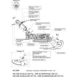 Ligne Complète Leovince X-Fight 50cc HM CRM Derapage / CRE Baja - RR 2006-2013