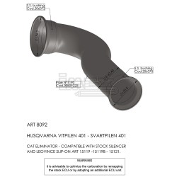 Manchon sans catalyseur Husqvarna Vitpilen/Svartpilen 401 2018-2019