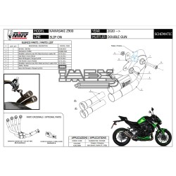 Silencieux MIVV DOUBLE GUN KAWASAKI Z 900 2020-...