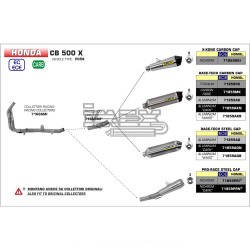 Silencieux ARROW Race Tech Honda CB 500 X 2017-2018 Coupelle Carbone