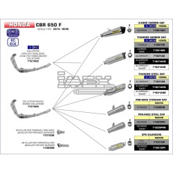 Ligne Complète ARROW X-Kone Adapt.Honda CB 650 F / CBR 650 F 2014-...