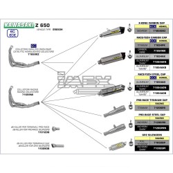 Ligne Complète ARROW X-Kone Adapt.Kawasaki Z 650 2017-...