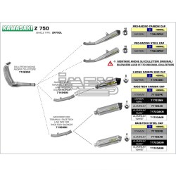 Silencieux ARROW X-Kone Adapt.Kawasaki Z 750 2007-2013